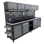 TAKPOWER TTR4431 3 Metre Takım Tezgahı 10 Çekmeceli 10 Dolaplı Ara Bölmeli