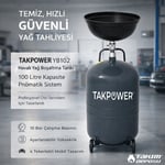 TAKPOWER YB102 Havalı Yağ Boşaltma Tankı 100 LT