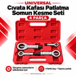 UNIVERSAL Cıvata Kafası Patlatma Somun Kesme Seti 4 Parça