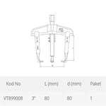 VIP-TEC 3 Kollu Çektirme - Rulman Çektirmesi Raylı 8 X 10 Cm