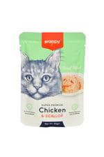 Wanpy 85 gr Pouch Tavuklu & Morina Balıklı Yaş Kedi Maması 12 Adet