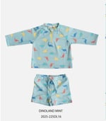 Alt Üst Erkek Bebek Set - Dinoland Mint
