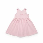 Cherry Detaylı Pembe Ekose Elbise