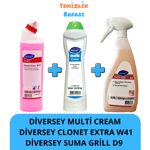 Diversey Suma Grill D9 750 ml + Clonet Extra W41 750 ml- Multi Cream 