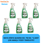 Maya Kimya Quadra M2 Çok Amaçlı Yüzey Temizleyici 750 ml x 6 Adet