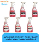 Maya Kimya Spring M7 Bitkisel ve Hayvansal Yağ Çözücü 750 ml x 6 Adet