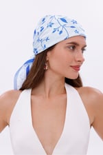Akdeniz Dalları Model Fular Bandana Şal Estascarf 70x70 Cm