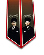 Atatürk Fotoğraflı ve İmzalı Türk Bayraklı Kravat / Eşarp / Fular