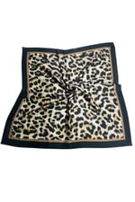 Desenli Fular Leopar Estacraft Şal Bandana 70x70cm