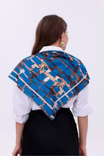 Gece Leoparı Model Fular Bandana Şal Estascarf 70x70 Cm
