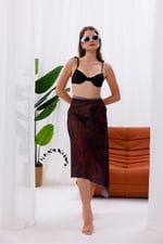 İç Gösterir Transparan Pareo - Gök Mavisi Model 150x95 Cm
