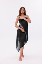 İç Gösterir Transparan Pareo - Gök Mavisi Model 150x95 Cm