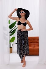 İç Gösterir Transparan Pareo - Gök Mavisi Model 150x95 Cm