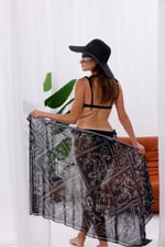İç Gösterir Transparan Pareo - Gök Mavisi Model 150x95 Cm