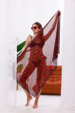 İç Gösterir Transparan Pareo - Gök Mavisi Model 150x95 Cm