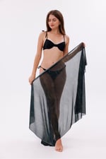 İç Gösterir Transparan Pareo - Gök Mavisi Model 150x95 Cm
