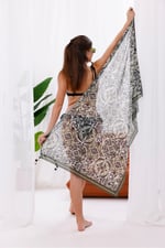 İç Gösterir Transparan Pareo - Gök Mavisi Model 150x95 Cm