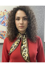 Kırmızı Leopar Şeritli Fular Bandana Estascarf 7,5x100cm