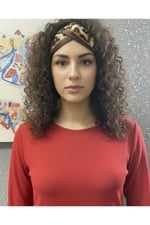 Kırmızı Leopar Şeritli Fular Bandana Estascarf 7,5x100cm