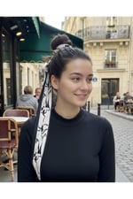 Kırmızı Leopar Şeritli Fular Bandana Estascarf 7,5x100cm
