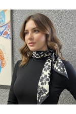 Kırmızı Leopar Şeritli Fular Bandana Estascarf 7,5x100cm