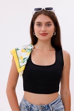 Limon Desenli - Mersin Model Fular Estascarf