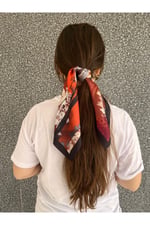 Pembe Kalp Fular Bandana Estascarf 48x48 Cm