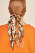 Pembe Kalp Fular Bandana Estascarf 48x48 Cm
