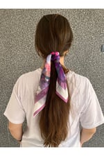 Pembe Kalp Fular Bandana Estascarf 48x48 Cm