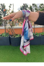 Pembe Kalp Fular Bandana Estascarf 48x48 Cm