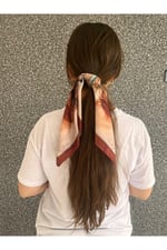 Pembe Kalp Fular Bandana Estascarf 48x48 Cm