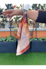 Pembe Kalp Fular Bandana Estascarf 48x48 Cm