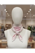 Pembe Kalp Fular Bandana Estascarf 48x48 Cm