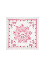 Pembe Kalp Fular Bandana Estascarf 48x48 Cm