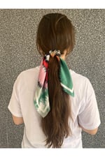 Pembe Kalp Fular Bandana Estascarf 48x48 Cm