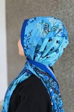 Retro Desenli Kadın Şal Bordo Estascarf