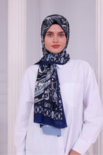 Retro Desenli Kadın Şal Bordo Estascarf