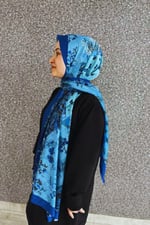 Retro Desenli Kadın Şal Bordo Estascarf