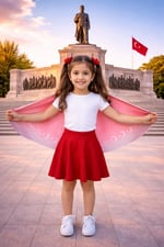 Tarzını Seç Atatürk Bayraklı Pelerin Gösteri Kostümü 145x73cm