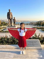 Tarzını Seç Çift Taraflı Atatürk Portre Türk Bayraklı Pelerin Gösteri Kostümü 145x73cm