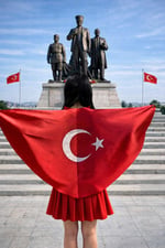 Tarzını Seç Çift Taraflı Ayyıldız Pelerin Gösteri Kostümü 145x73cm