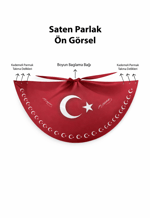 Tarzını Seç Çift Taraflı Ayyıldız Türk Bayraklı Pelerin Gösteri Kostümü 145x73cm
