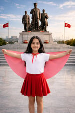 Tarzını Seç Türk Bayraklı Pelerin Gösteri Kostümü 145x73cm