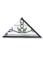 Zincir Desenli Lacivert Üçgen Fular Bandana Estacraft - 100x45 cm
