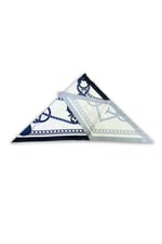 Zincir Desenli Lacivert Üçgen Fular Bandana Estacraft - 100x45 cm