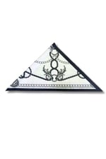 Zincir Desenli Lacivert Üçgen Fular Bandana Estacraft - 100x45 cm