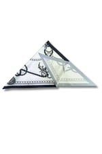 Zincir Desenli Lacivert Üçgen Fular Bandana Estacraft - 100x45 cm