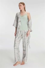 Anıl 11223 Kadın Sabahlık Atlet ve Pantolon Takım Pamuklu Pijama Set