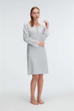 Anıl 11312 Kol V Yaka Kadın Polyester Elastan DÜZ Yazlık Örme Normal Bel Mini Dantel Detaylı Gecelik
