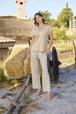 Arias Closet Çiçek Deseni V Yaka Pijama Takımı